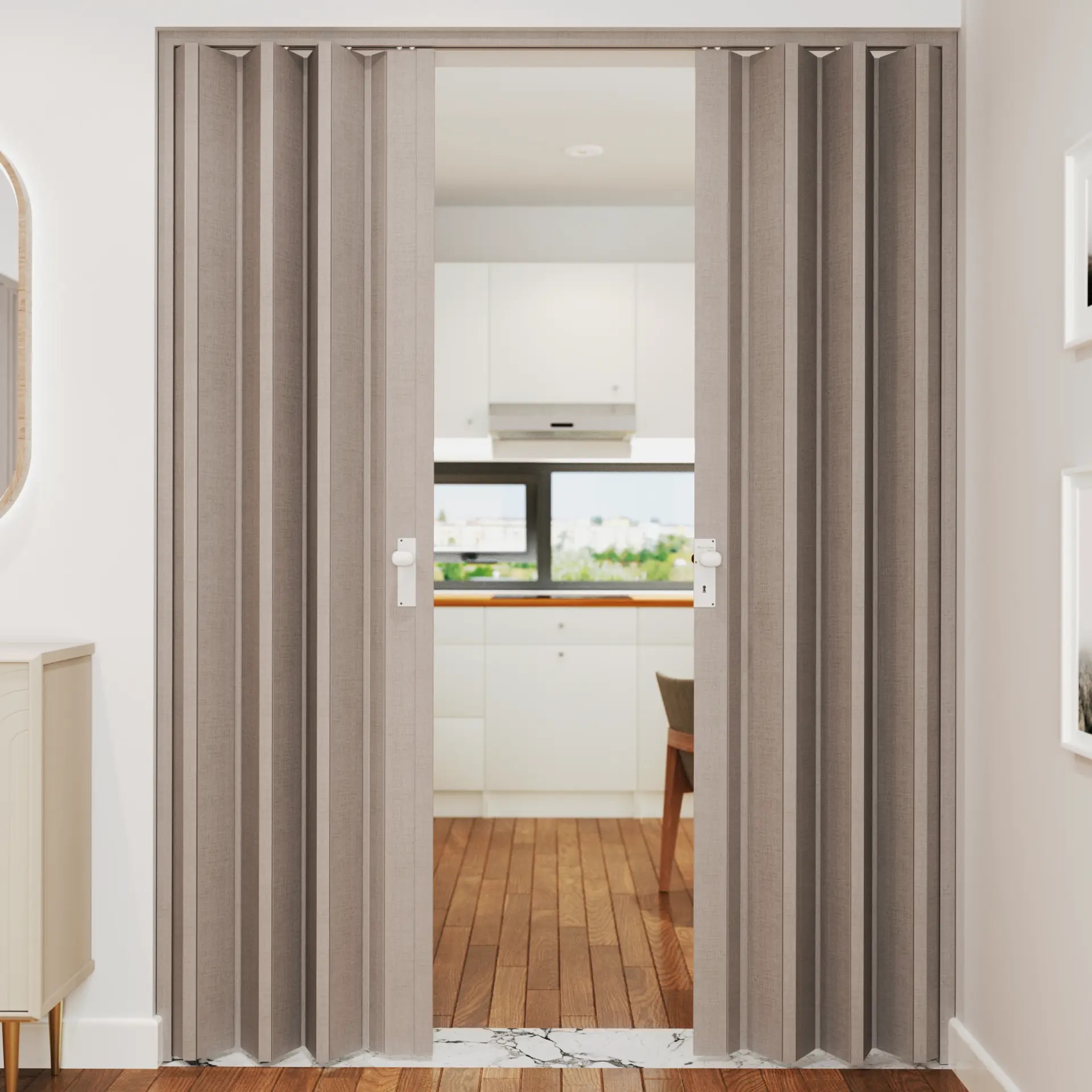 Wood-look Folding Doors
