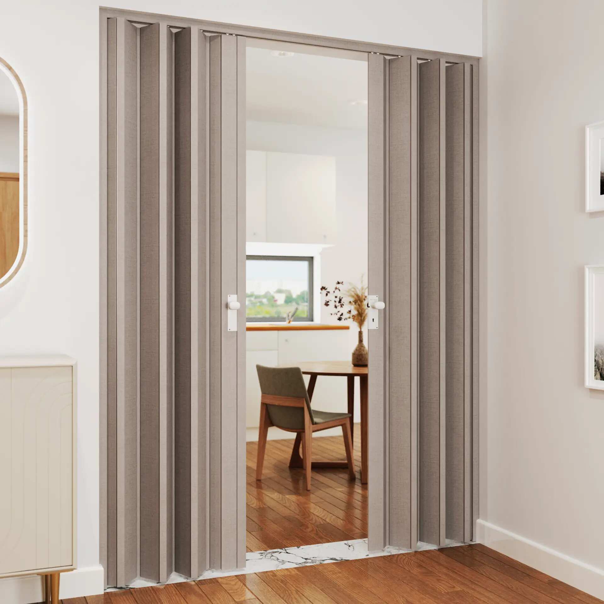 Wood-look Folding Doors