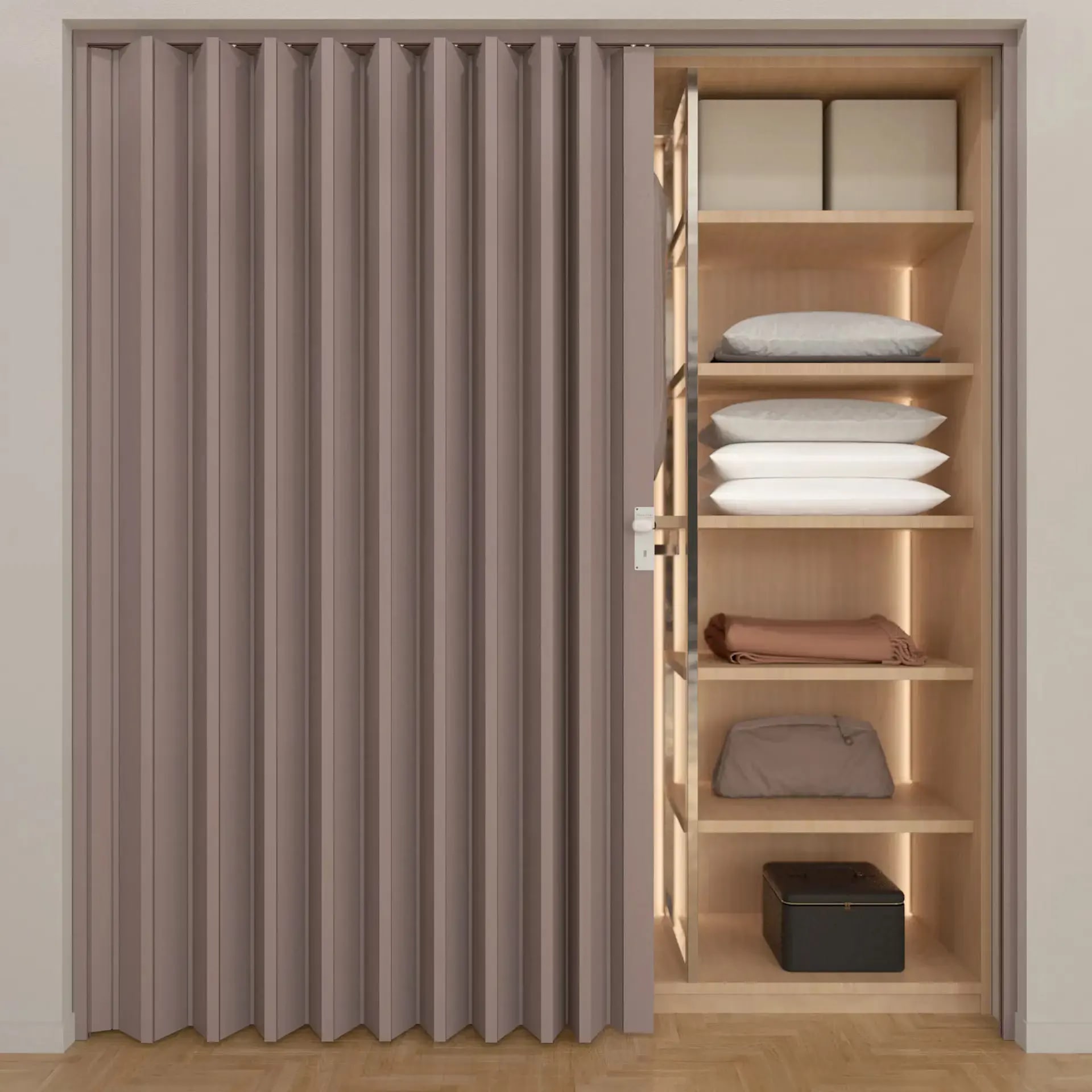 Wood-look Folding Doors